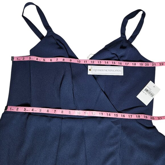 Dress the Population Women's Owen Plunge Neck Faux Wrap A-line Dress, 3X, NWT - Picture 11 of 12